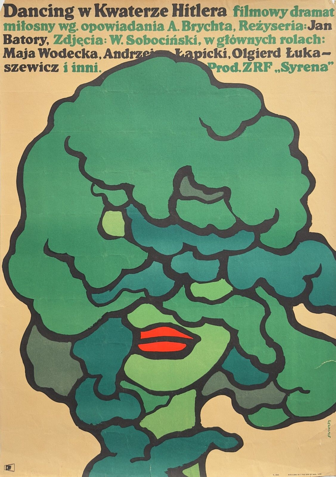 Dancing W Kwaterze Hitlera Original Polish Film Poster 1968 Waldemar Swierzy