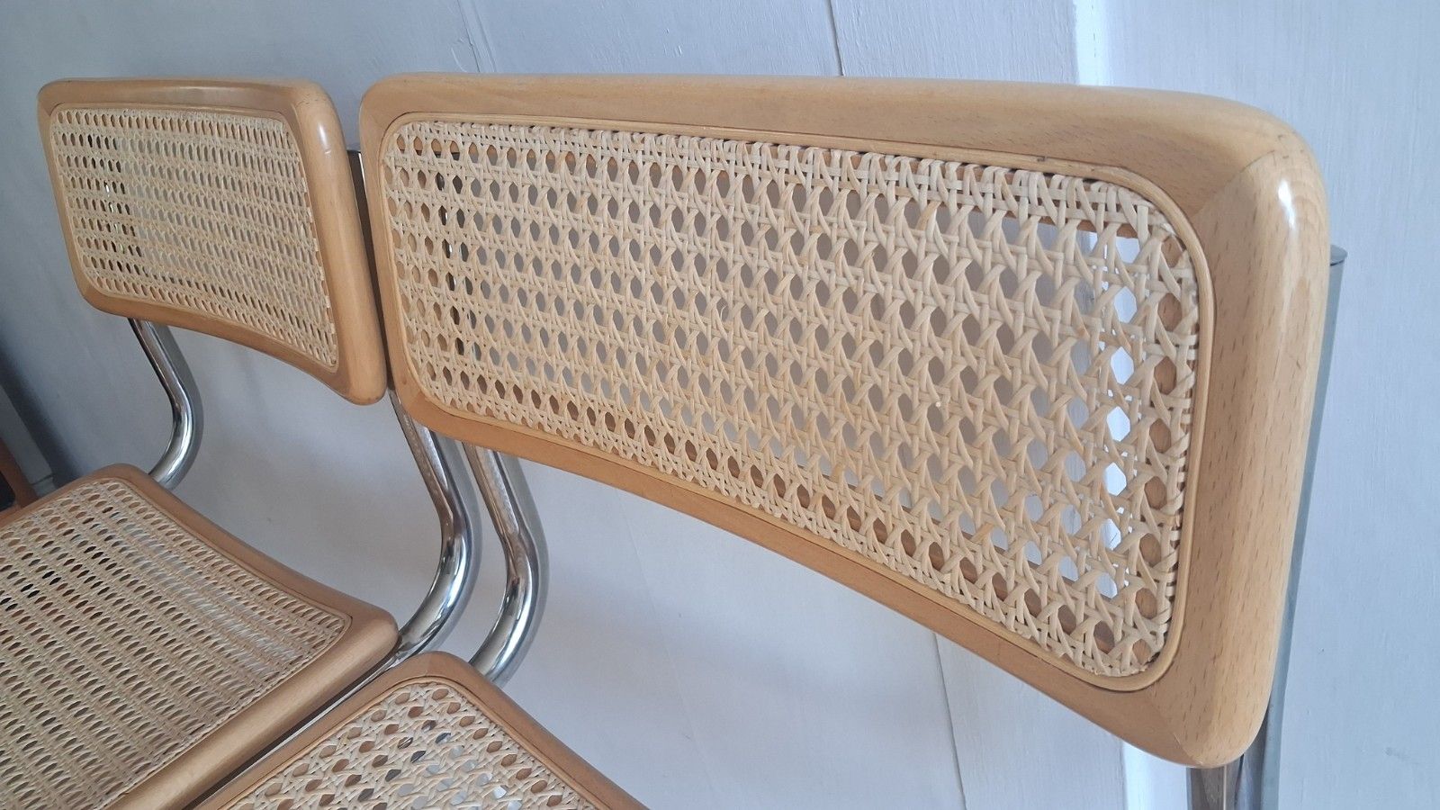 Pair Of Cesca Breuer Design Italian 1980's Beech Stools,Bar,/ Breakfast  Stools photo for sale