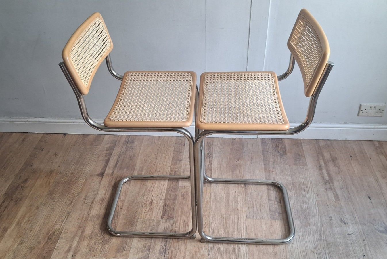 Pair Of Cesca Breuer Design Italian 1980's Beech Stools,Bar,/ Breakfast  Stools photo vintage