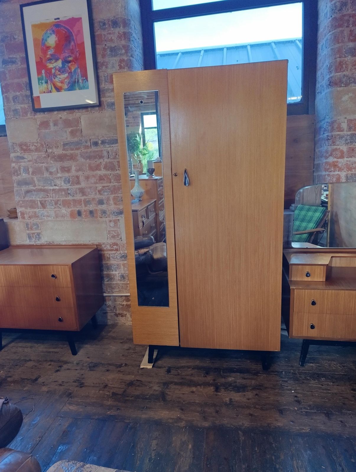 Austinsuite Mid Century Teak Wardrobe With Full Length Mirror | 1960s British Modern