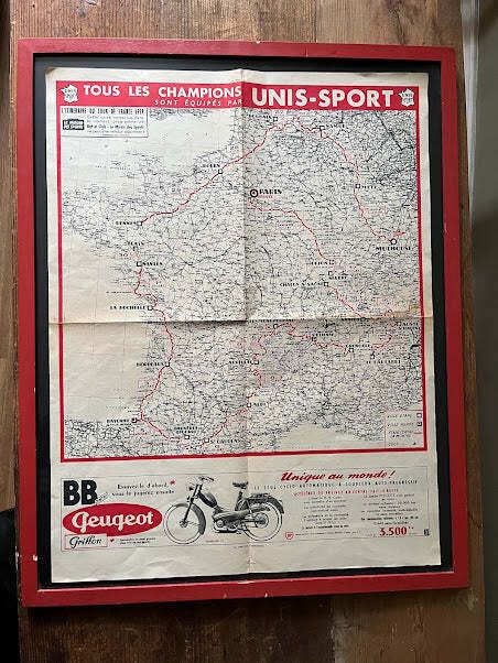 Tour De France Route Map Peugeot 1959 photo furniture