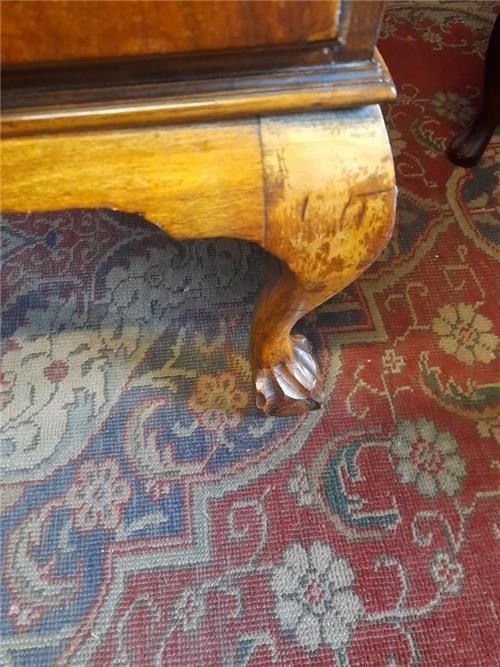 Vintage Burr Walnut Bureau. 0483 photo vintage