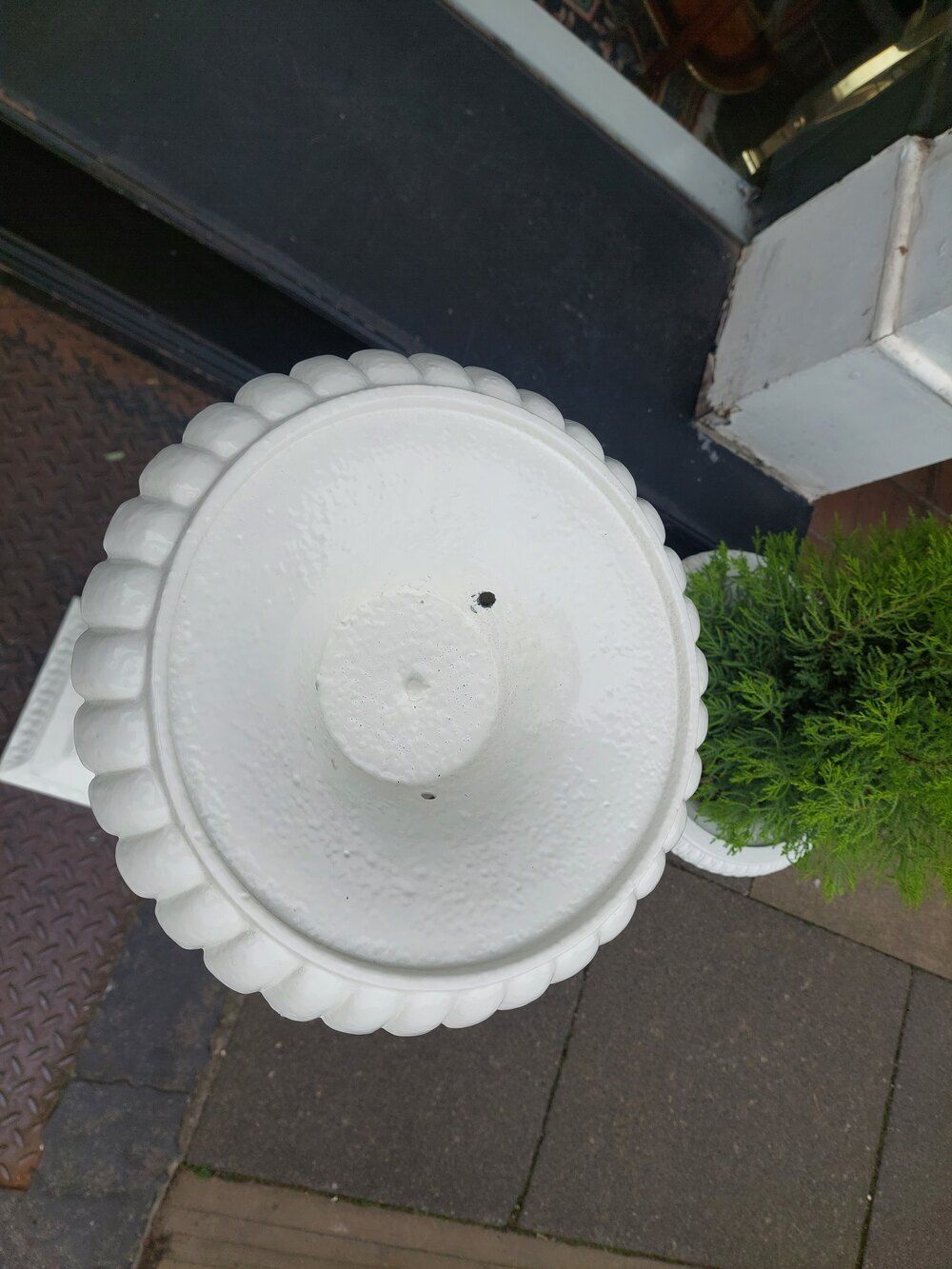 Pair Of Late 19thc Cast Iron Garden Column Planter photo for sale