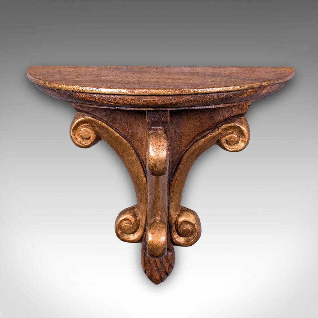Pair Of Vintage Decorative Wall Brackets, English, Clock Shelf, Italianate Taste photo 403.0