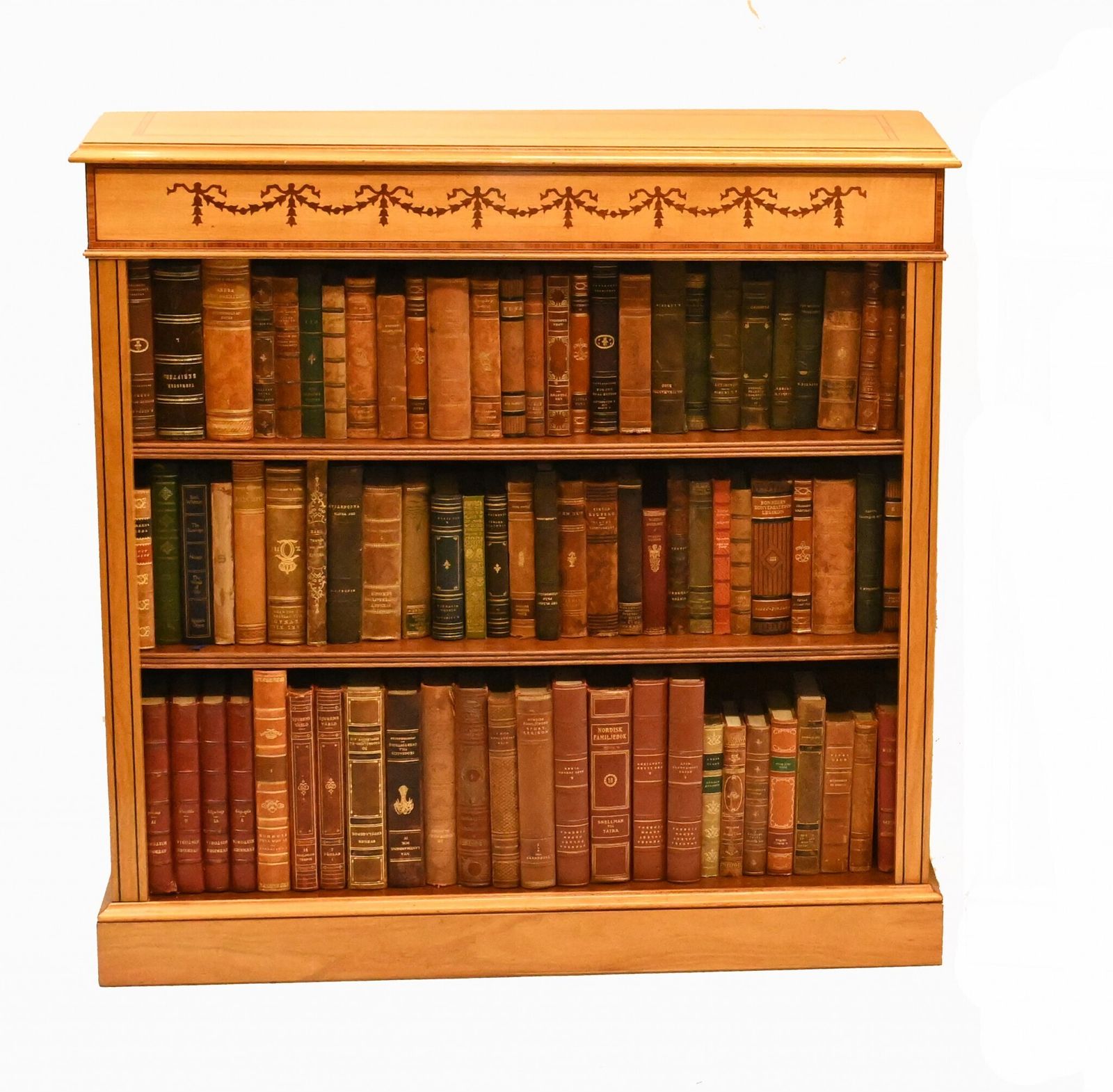 Pair Regency Bookcases   Satinwood Open Front Sheraton Inlay Bespoke photo vinterior