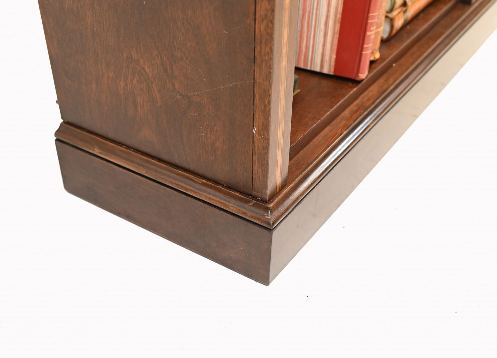 Furniture Mahogany Bookcase   Double English Sheraton Inlay Open Front Bespoke photo