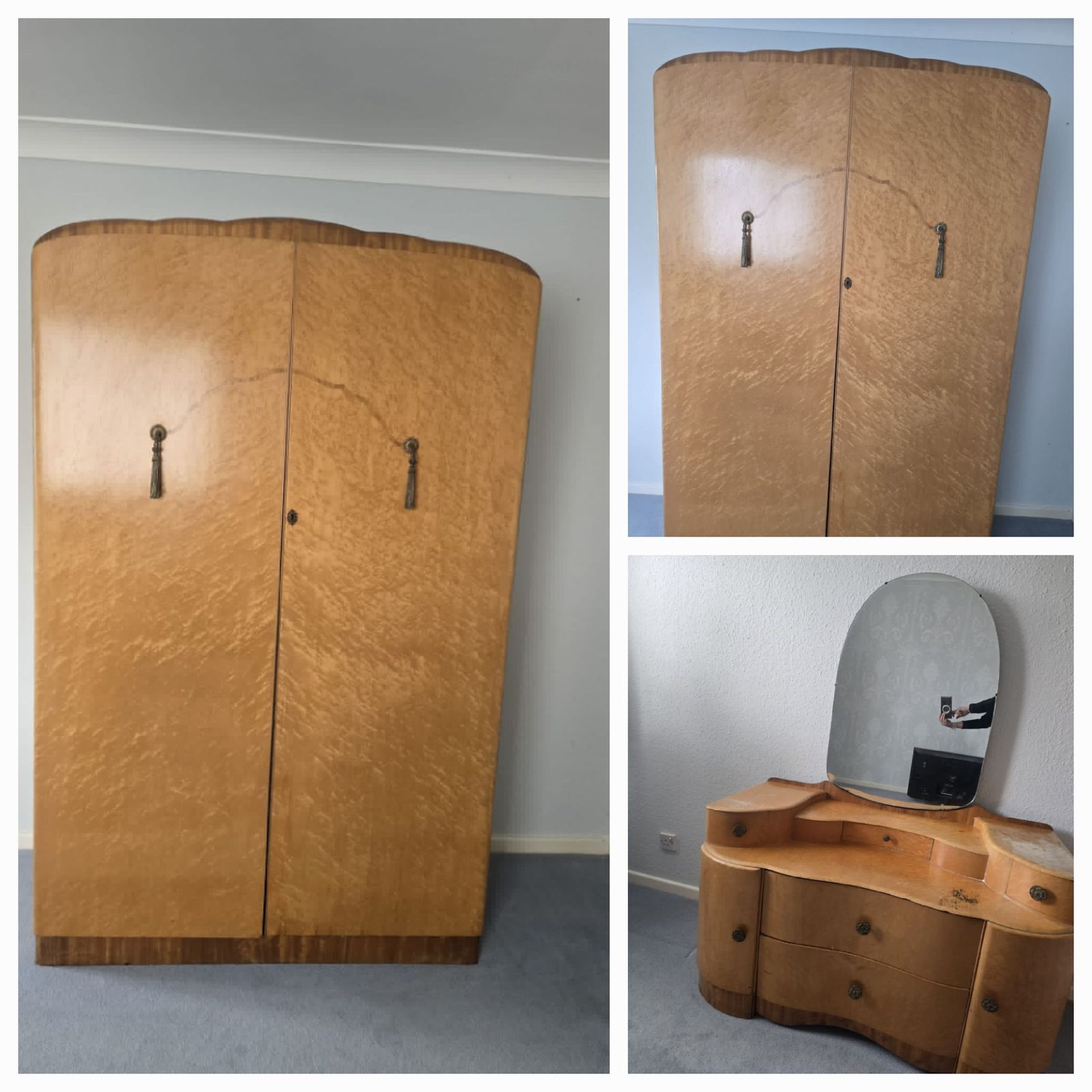 3 Piece Bedroom Suite Art Deco Style By Durable Suites 1960