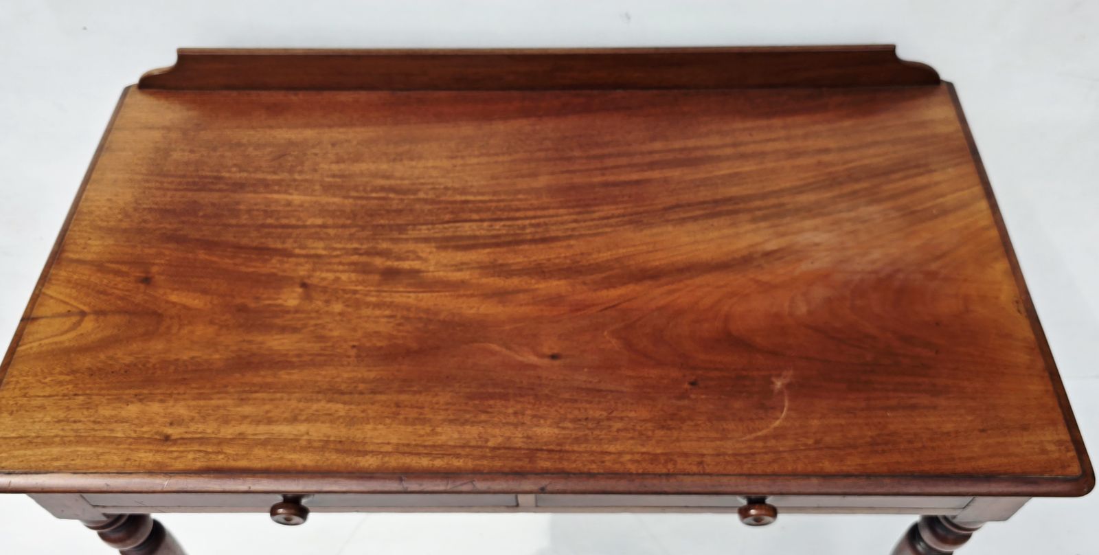 An Antique Mahogany Writing Desk On Turned Legs, 19th C. photo Furniture