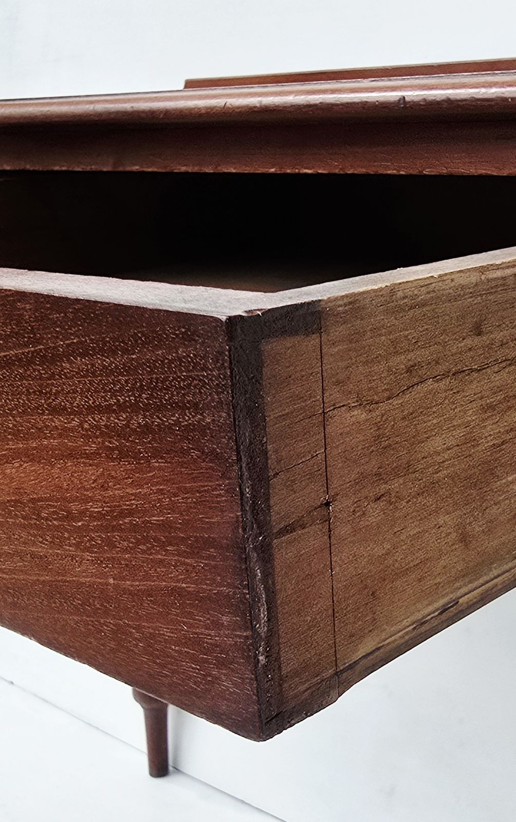 photo vinterior An Antique Mahogany Writing Desk On Turned Legs, 19th C.