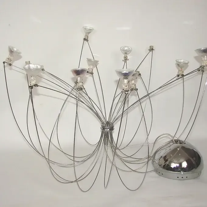 Chrome Plated ‘Spider’ Pendant Light, 16 Light Points, 1980s photo 128.96