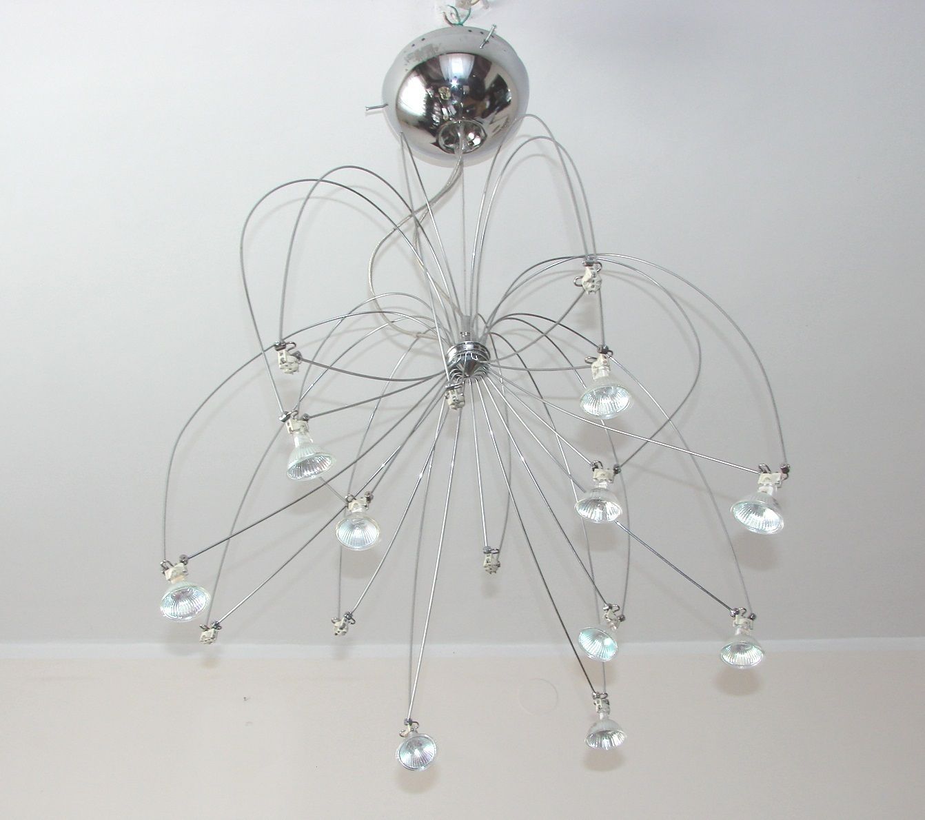 photo for sale Verchroomde 'Spider' hanglamp, 16 lichtpunten, jaren 1980