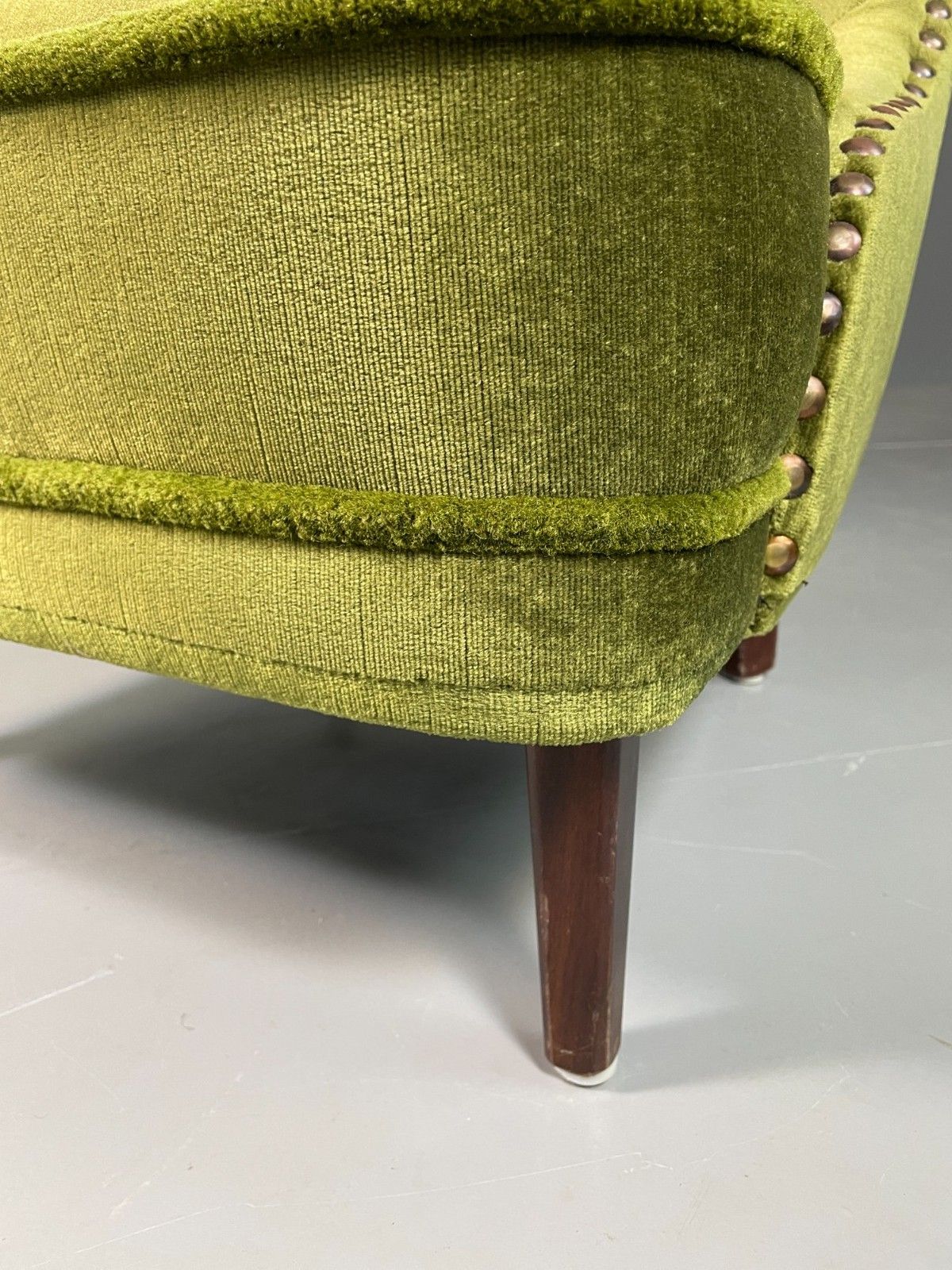 275.0 Vintage Cocktail Chair 1950s Danish Green Velvet Velour Retro Eb06603 photo