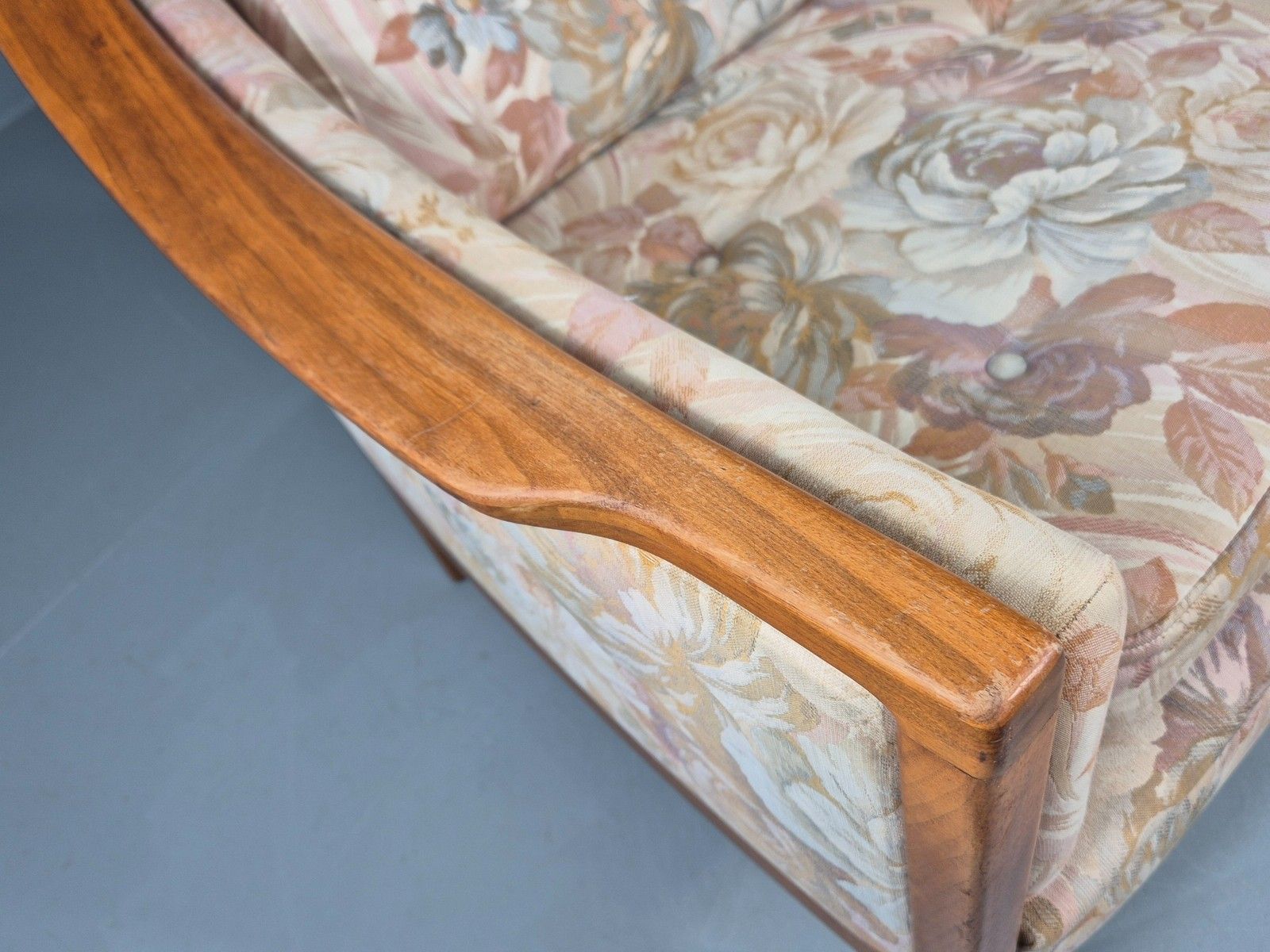 375.0 Vintage Mid Century Lounge Chair 1960 Swedish Brdr Andersen Retro Floral Eb11131 photo