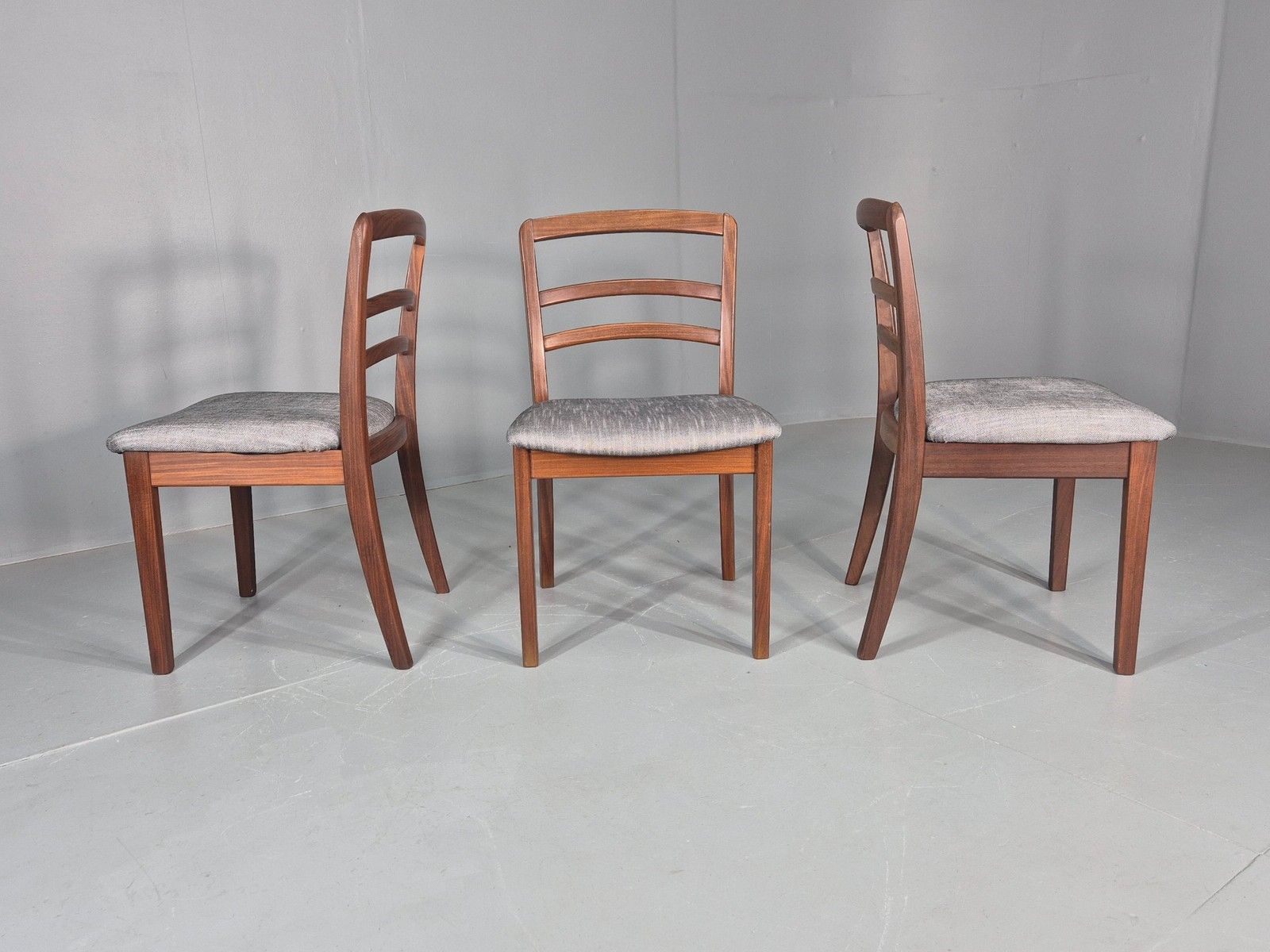 photo for sale 3 G Plan Dining Chairs Teak Frame New Upholstery 1980s Retro  Eb11760