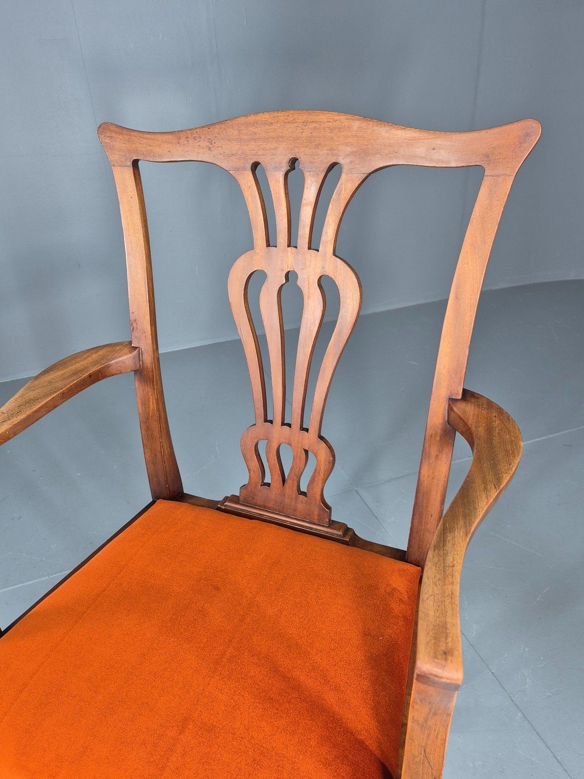 Hepplewhite Revival Oak Elbow Chair Antique New Seat Pad Eb11931 photo 125.0