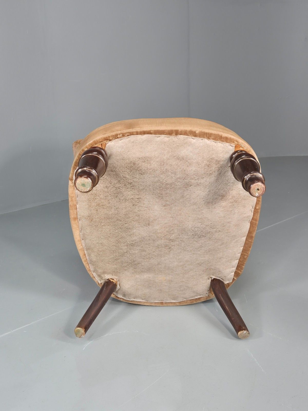 Antique Tub Chair Danish Peach Velour Upholstery 1900s  Eb11934 photo vintage