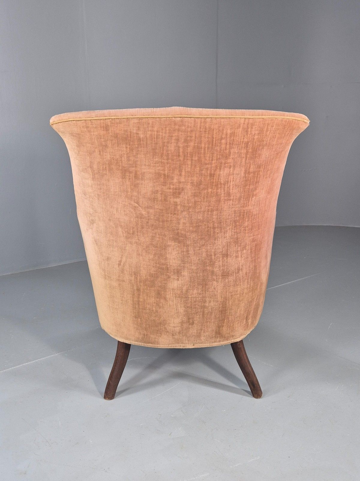 175.0 Antique Tub Chair Danish Peach Velour Upholstery 1900s  Eb11934 photo