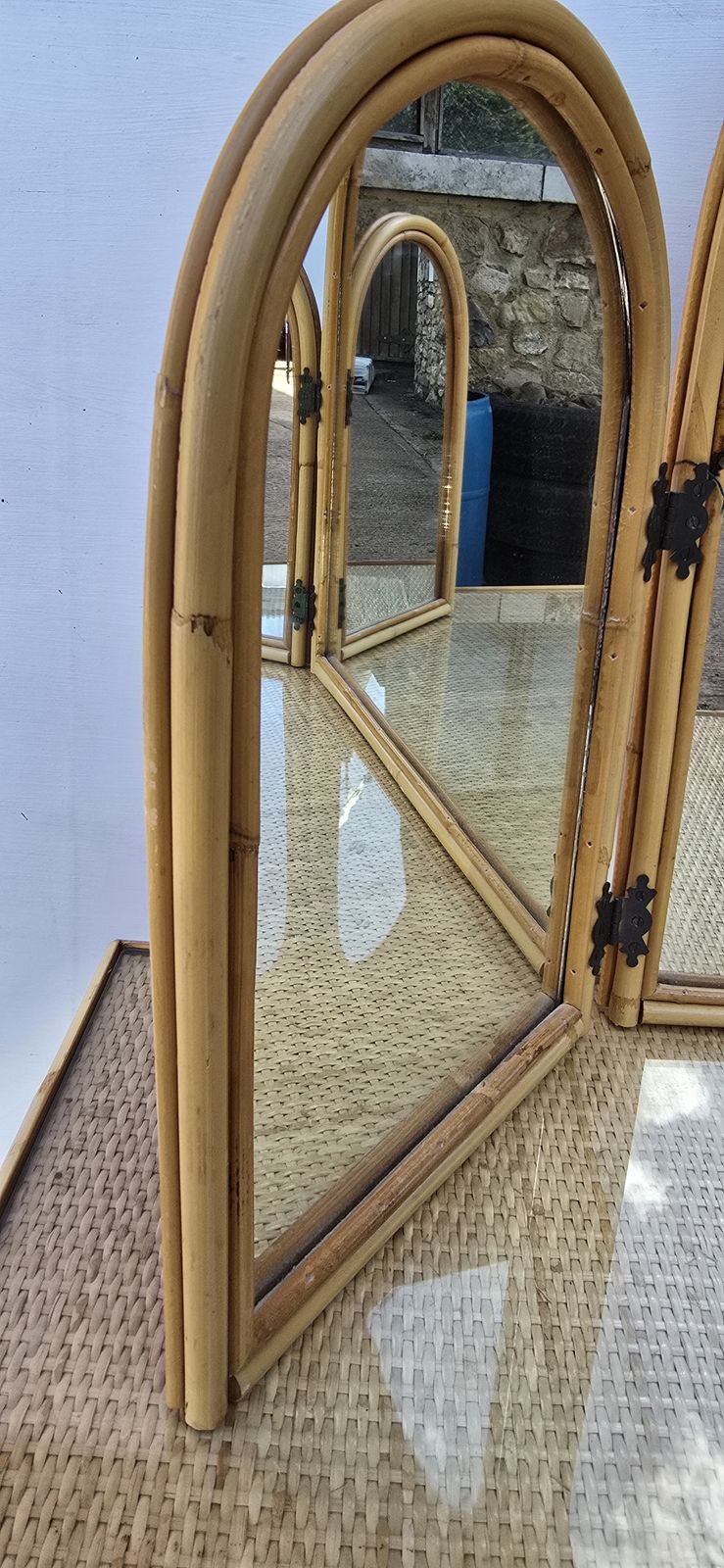 A Mid Century Angraves Bamboo Bedroom Set Including Dressing Table photo vinterior