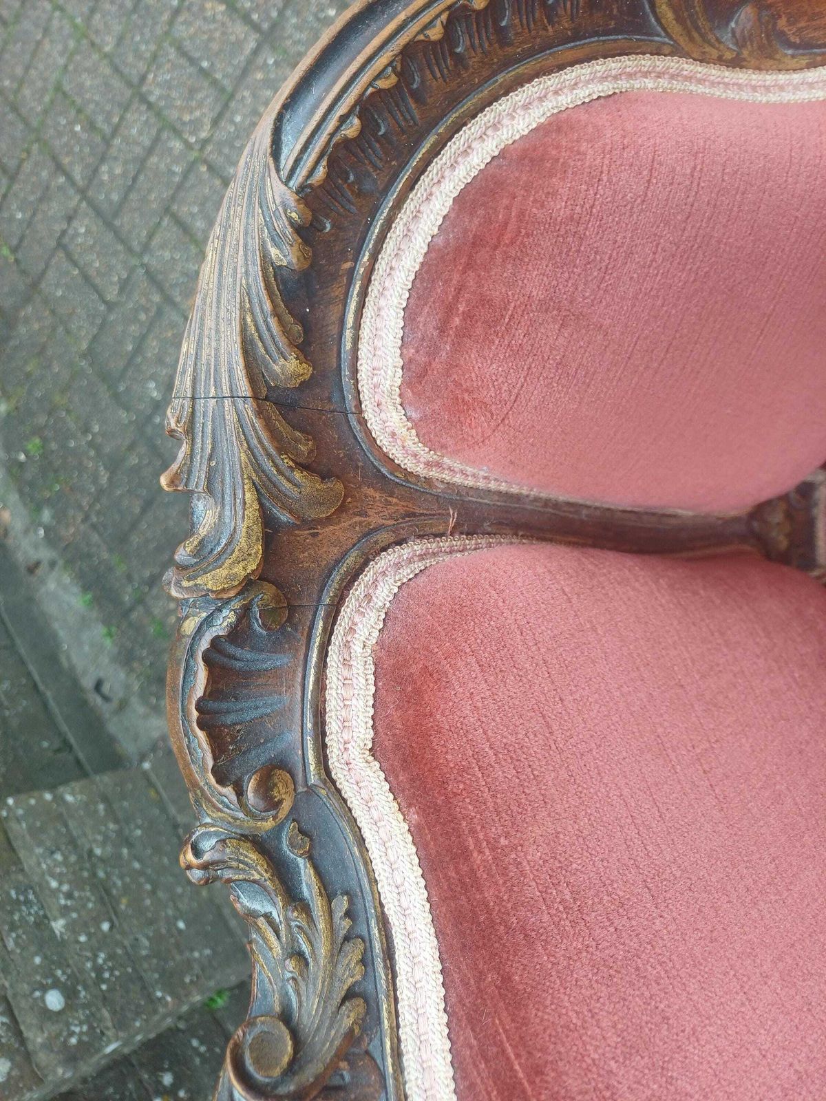 photo furniture Pair Of Ornate Victorian Rococo Armchairs Mahogany French Style Gold Gilt Upholstery Free Hand Delivery