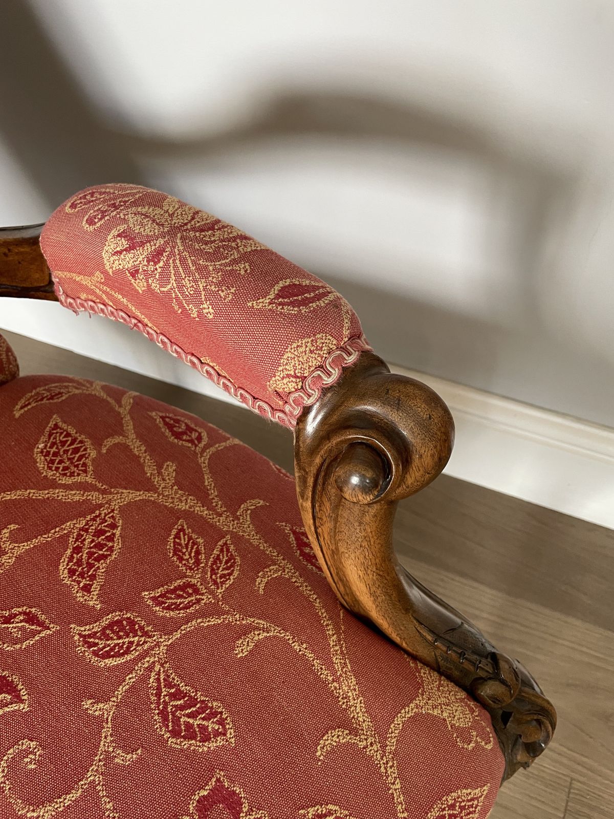 Victorian Deeply Carved Mahogany Armchair   Reupholstered photo Furniture