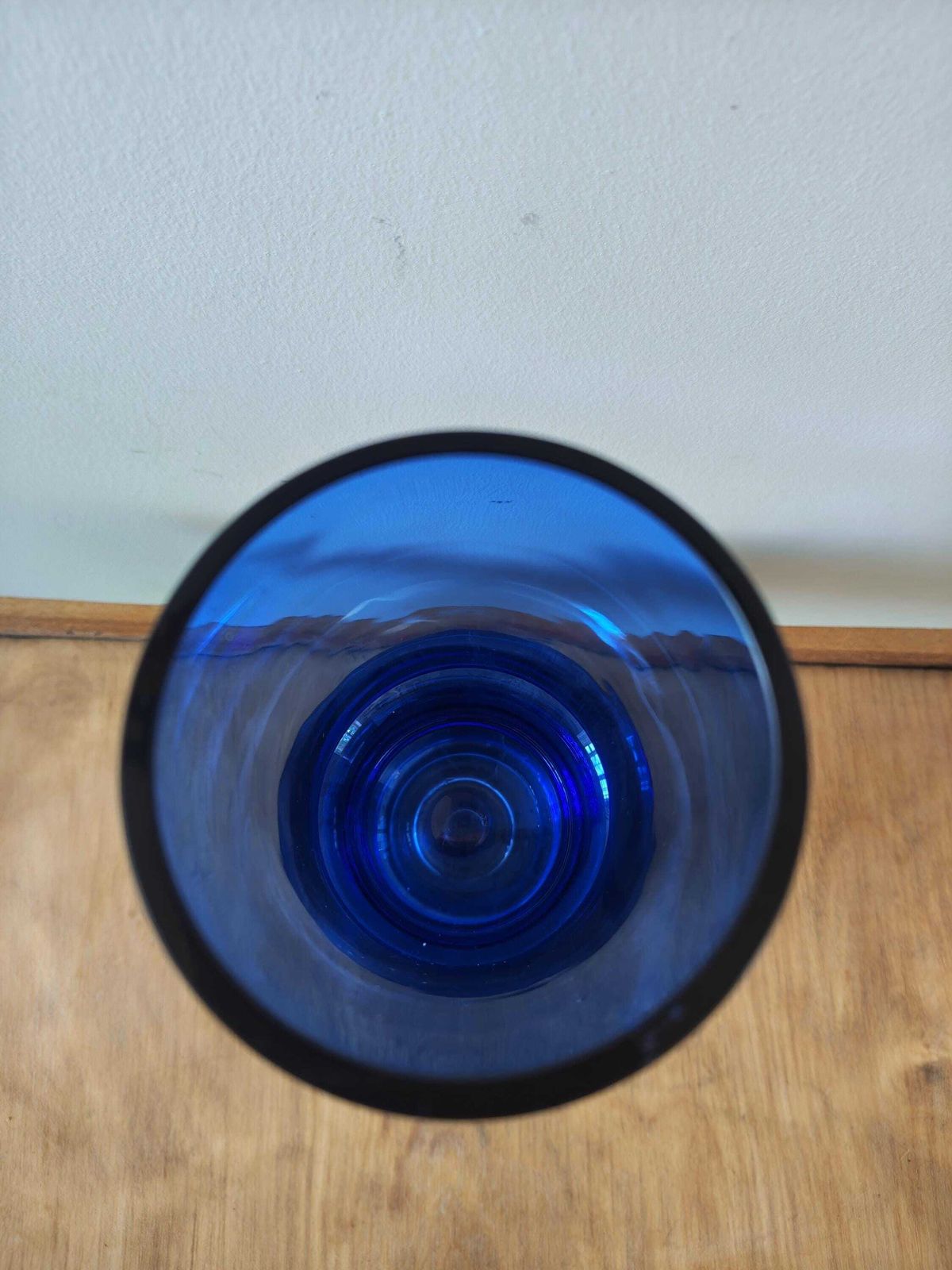 Riihimaen Lasi Oy Riihimaki Tamara Aladin Reimari Blue Glass Vase Riihimäen 10inch 25cm Cobalt Blue Mid Century Modern photo vintage