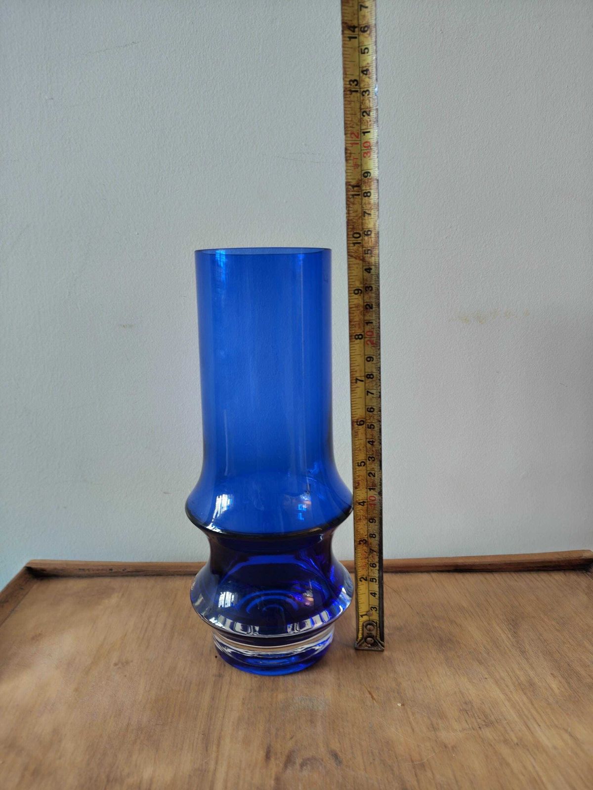 photo for sale Riihimaen Lasi Oy Riihimaki Tamara Aladin Reimari Blue Glass Vase Riihimäen 10inch 25cm Cobalt Blue Mid Century Modern