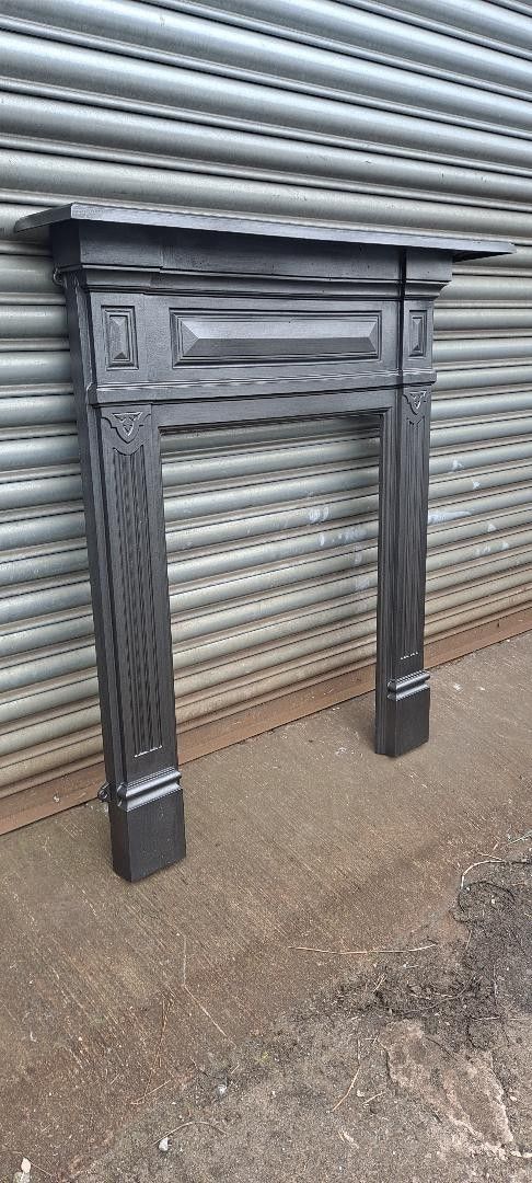 photo for sale Original Antique Victorian Edwardian Cast Iron Fireplace Cast Iron Fire Surround