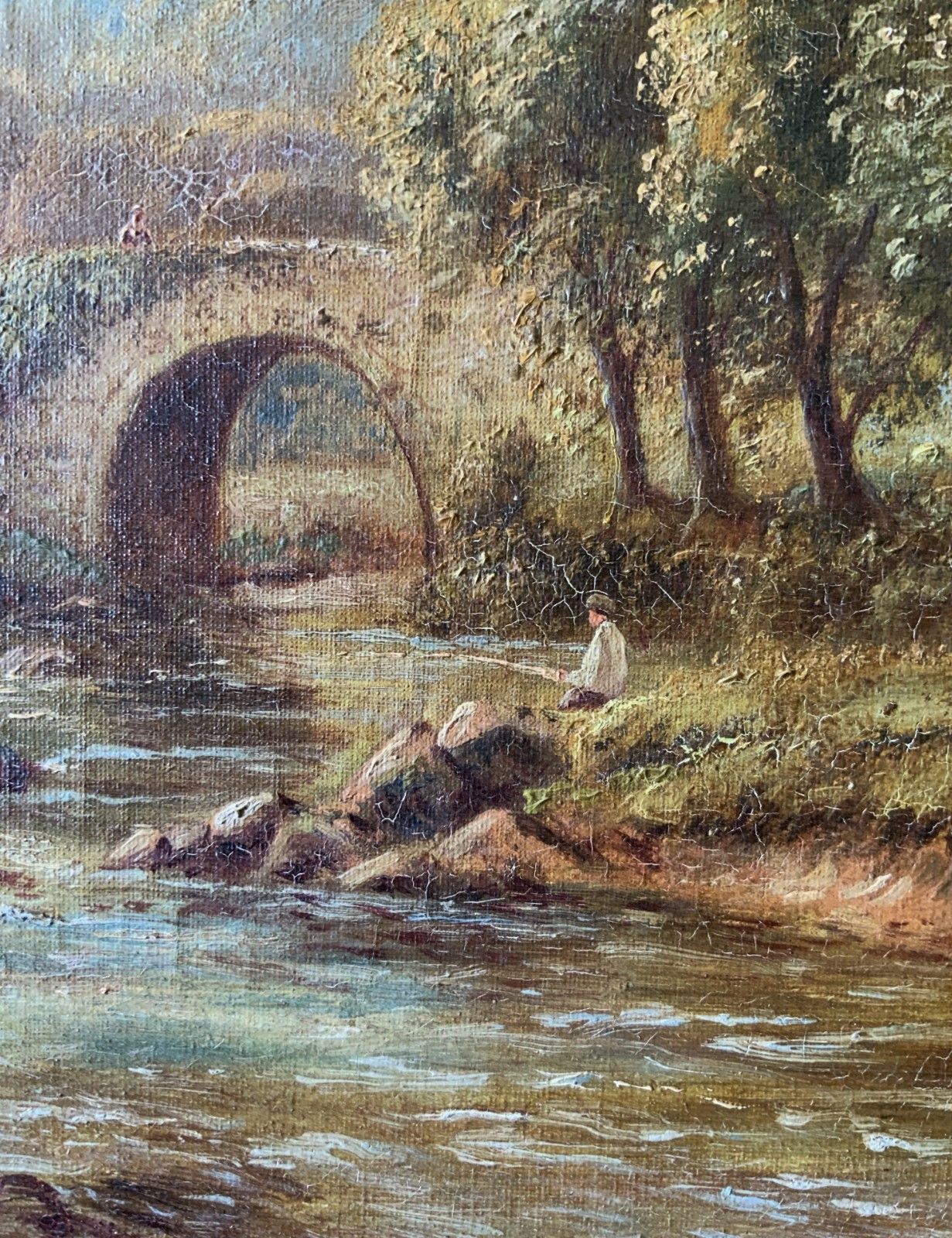 239.0 Devonshire Stream Landscape Oil Painting By Sydney Yates Johnson (Fl. 1890 1926) photo