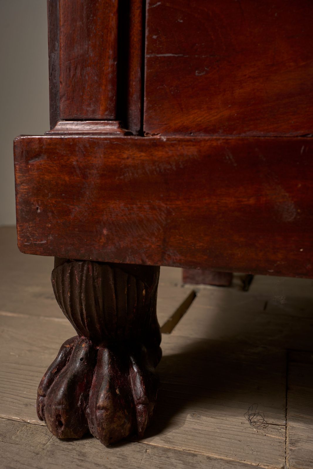 19th Century Mahogany Paw Footed Chest Of Drawers photo Furniture