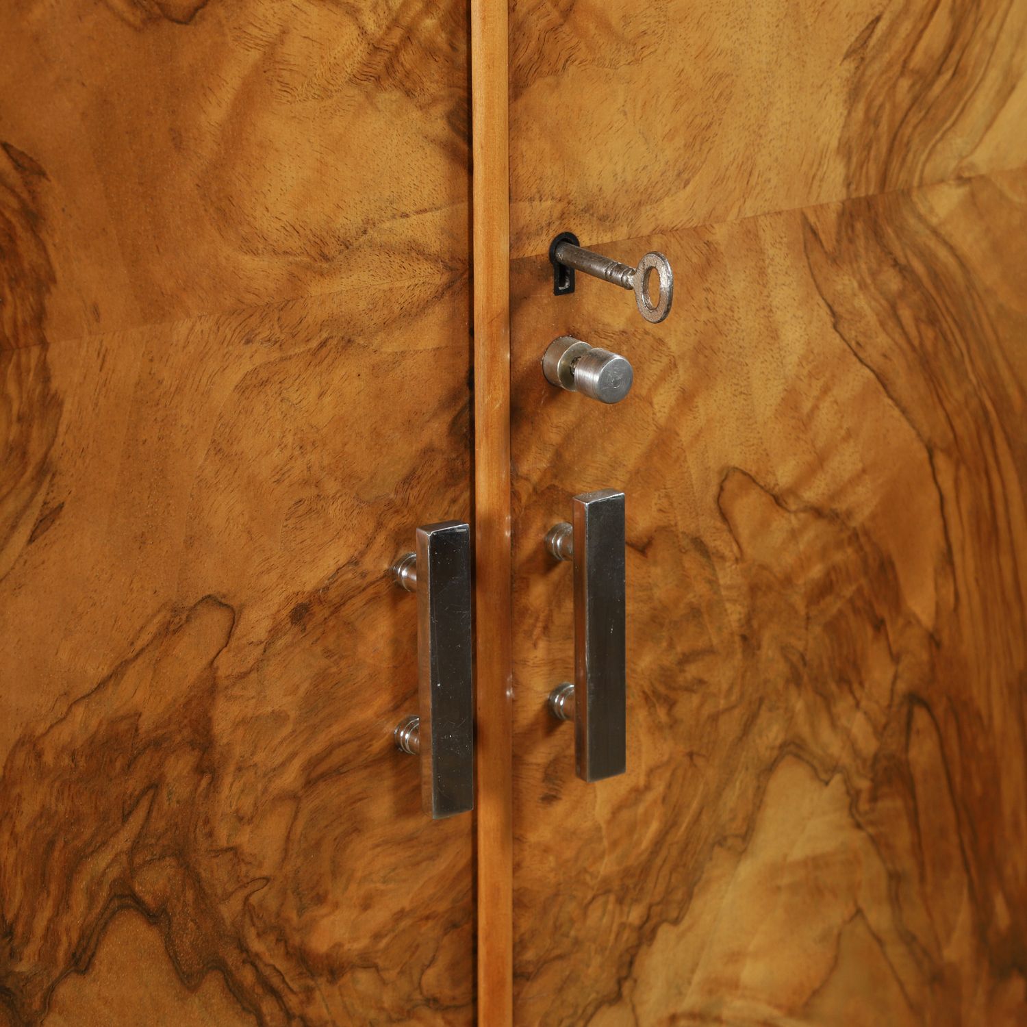 Small English Art Deco Walnut Two Door Tallboy (Circa 1930) photo Furniture