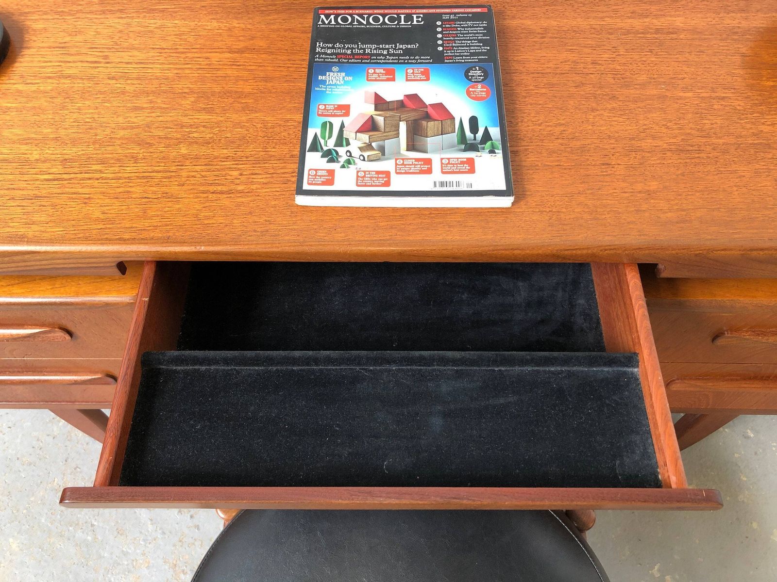 photo for sale Vintage 1960s G Plan Floating Top Fresco Teak Desk. Danish Retro Mid Century