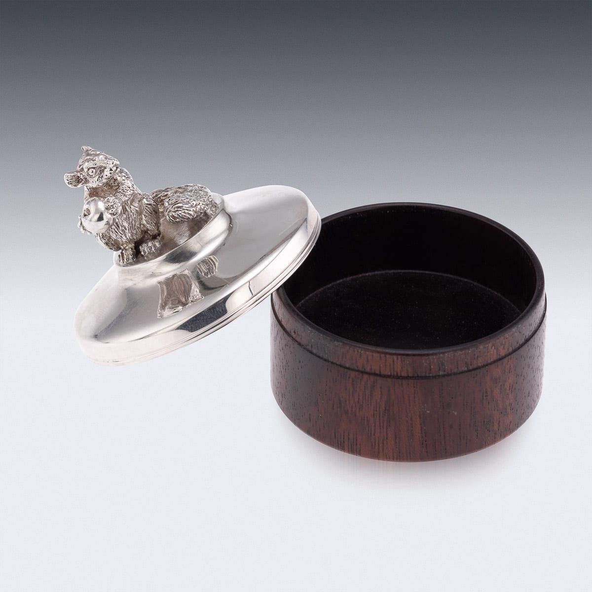 photo for sale Vintage 20thc English Solid Silver Pair Of Trinket Boxes By Brian Fuller C.1989