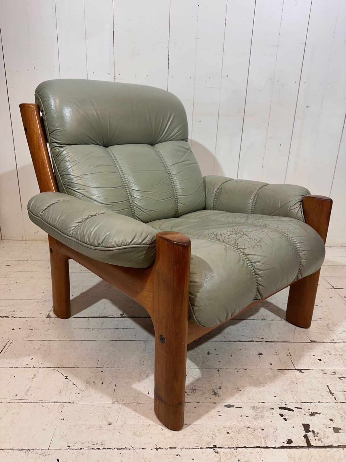 Swedish Mid Century Armchair In Distressed Leather By Ekornes photo Furniture