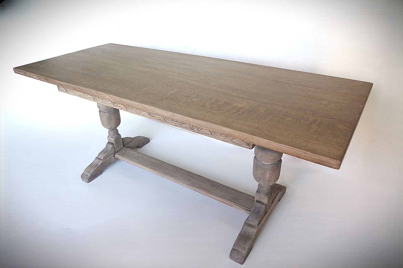 Furniture Antique French Refectory Weathered Dining Kitchen Table 183 X 78 X 77  Seats 8 photo
