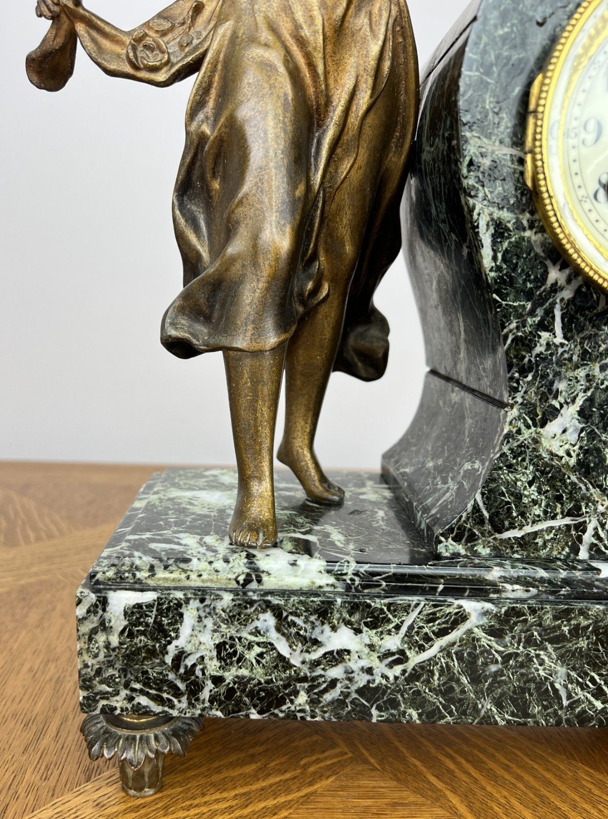 photo for sale Clock Vintage French Style Marble Clock Figurine Garniture Set Lot 6061