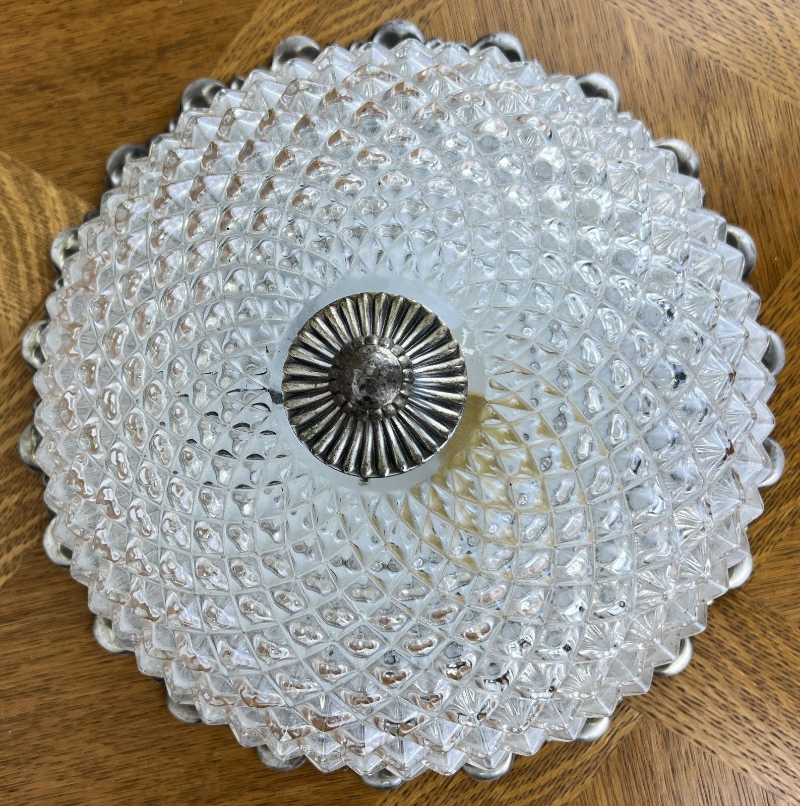 Ceiling Lamp Vintage French Pendant Glass Flush Mount Light Fixture Lot 6064 photo for sale