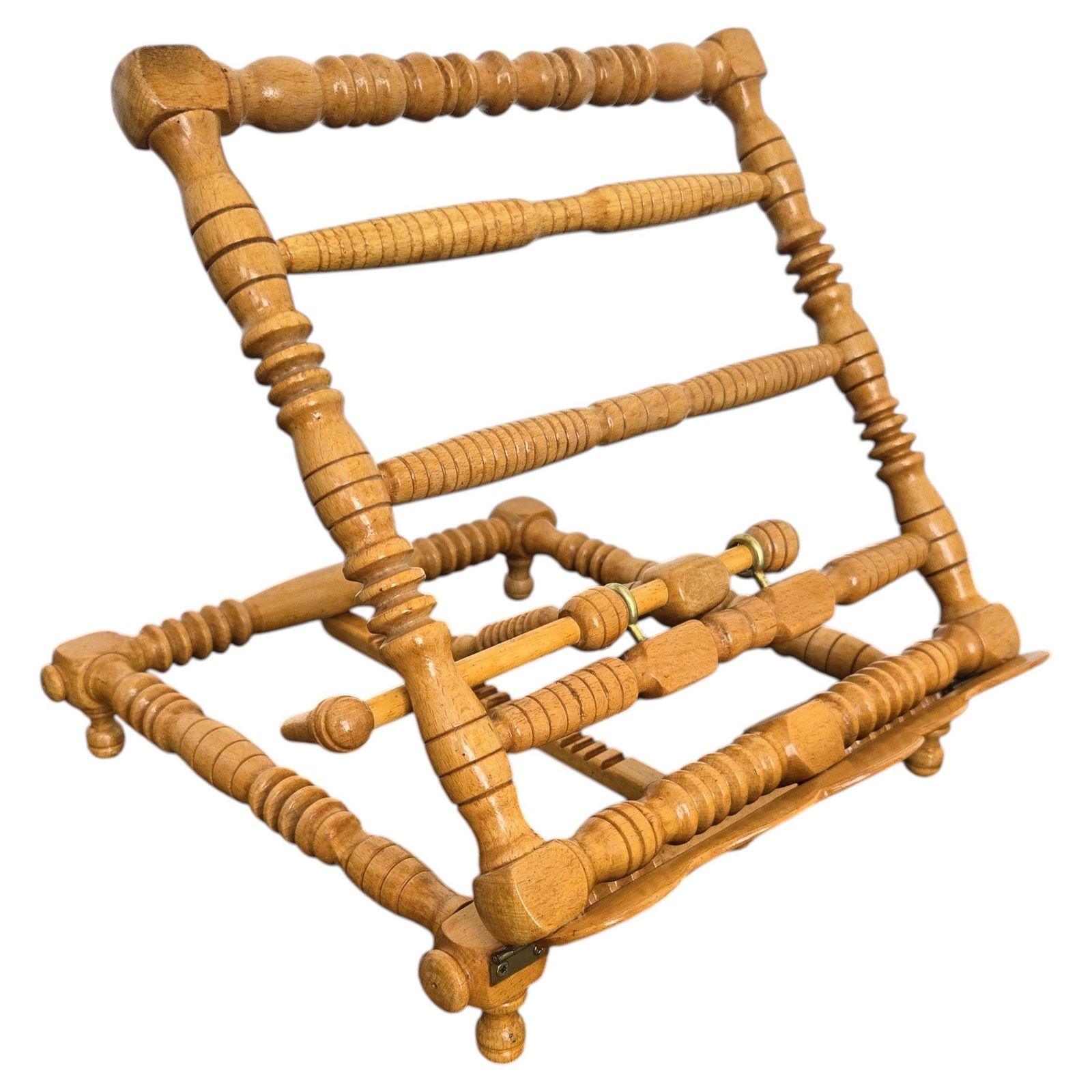 Italian Carved Decorated Adjustable Wooden Book Stand Rest