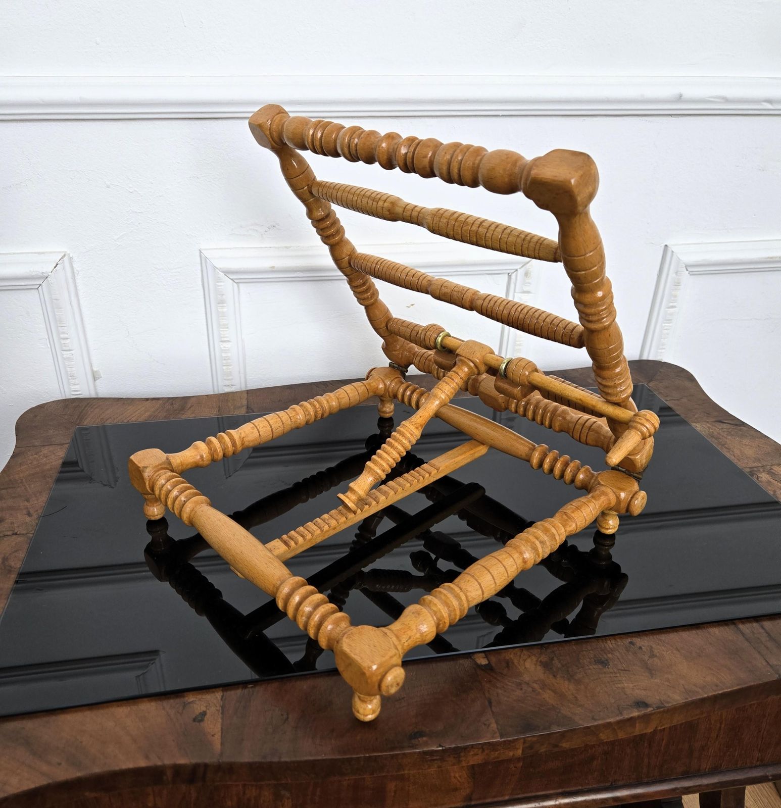 Italian Carved Decorated Adjustable Wooden Book Stand Rest photo vintage