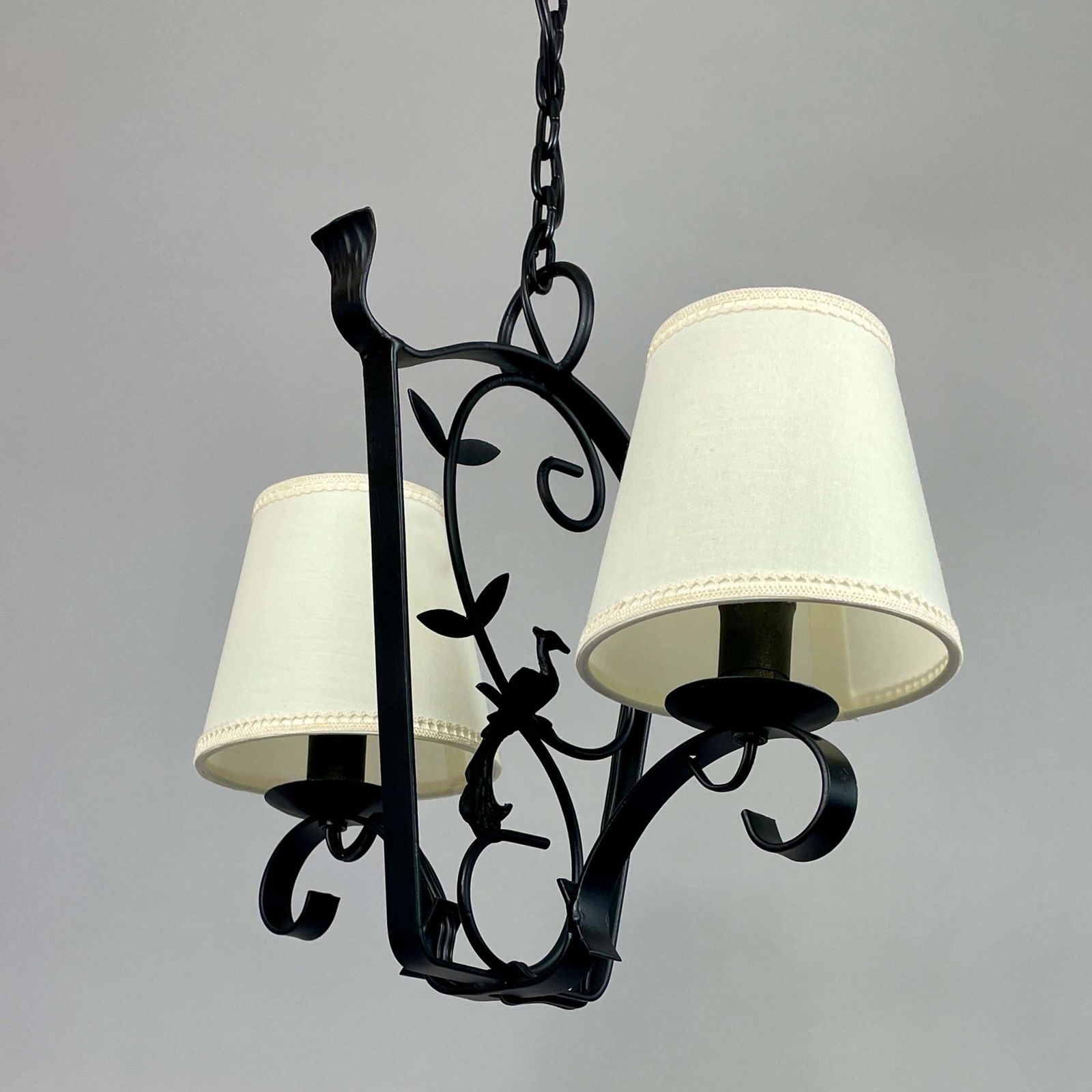Art Deco Wrought Iron Pendant, Bjerkas Armatur, Sweden 1930s To 1940s photo for sale