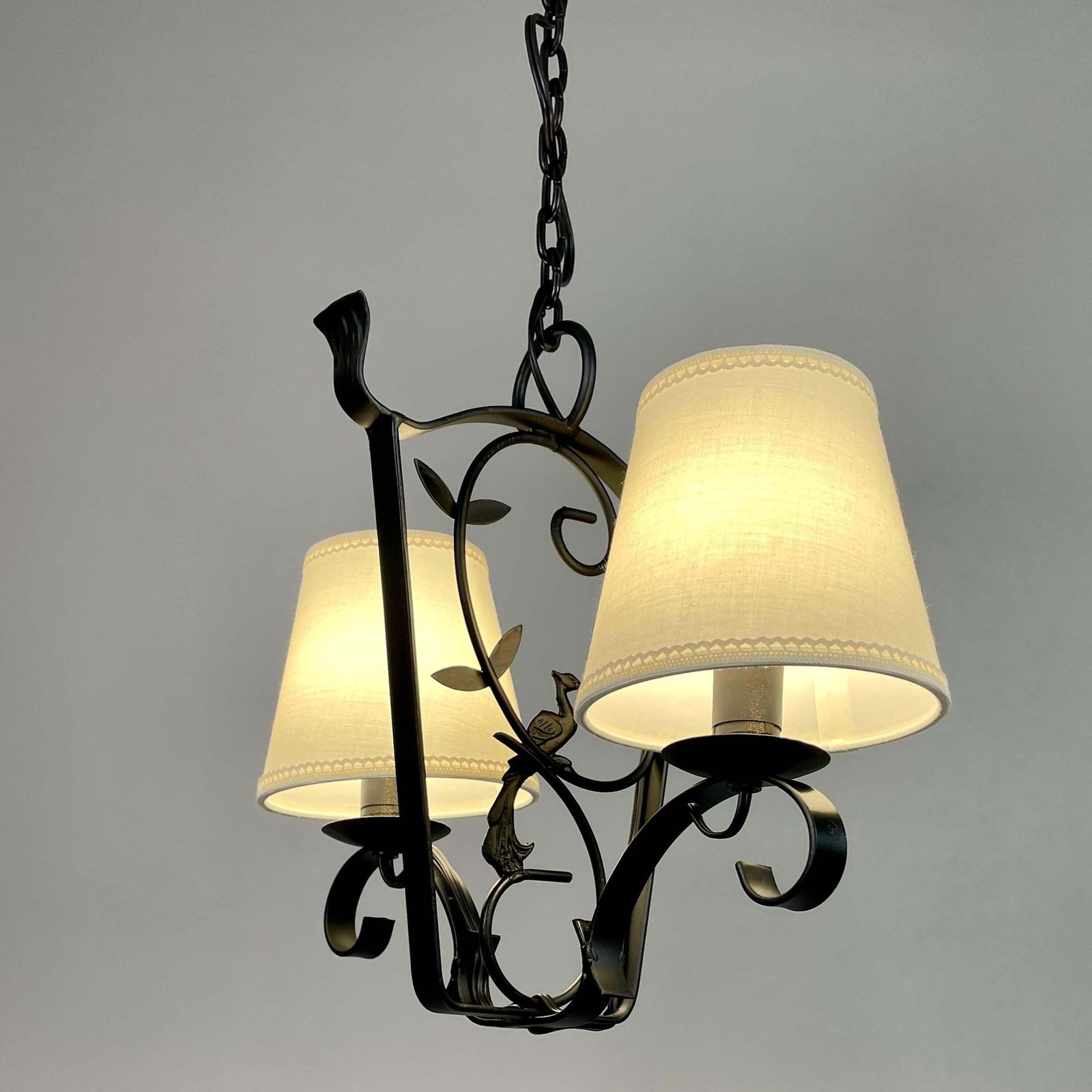 Art Deco Wrought Iron Pendant, Bjerkas Armatur, Sweden 1930s To 1940s photo Lighting