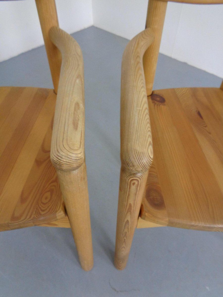 photo for sale Danish Pine Dining Chairs By Rainer Daumiller For Hirtshals Sawværk, 1970s, Set Of 4