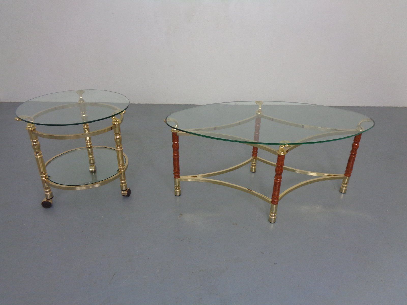 Hollywood Regency Glass Tables, Italy, 1970s, Set Of 2