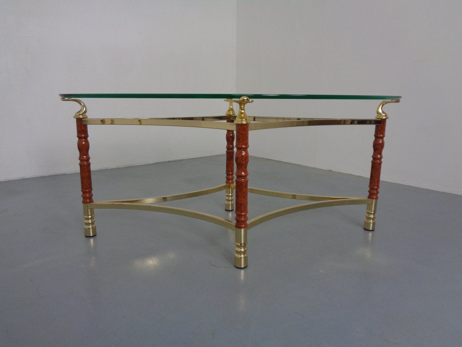 Furniture Hollywood Regency Glass Tables, Italy, 1970s, Set Of 2 photo