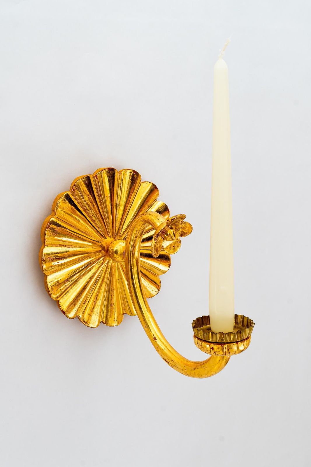 Art Deco Carved And Gilted Art Deco Wood Wall Candle Holder Around 1920s photo vinterior