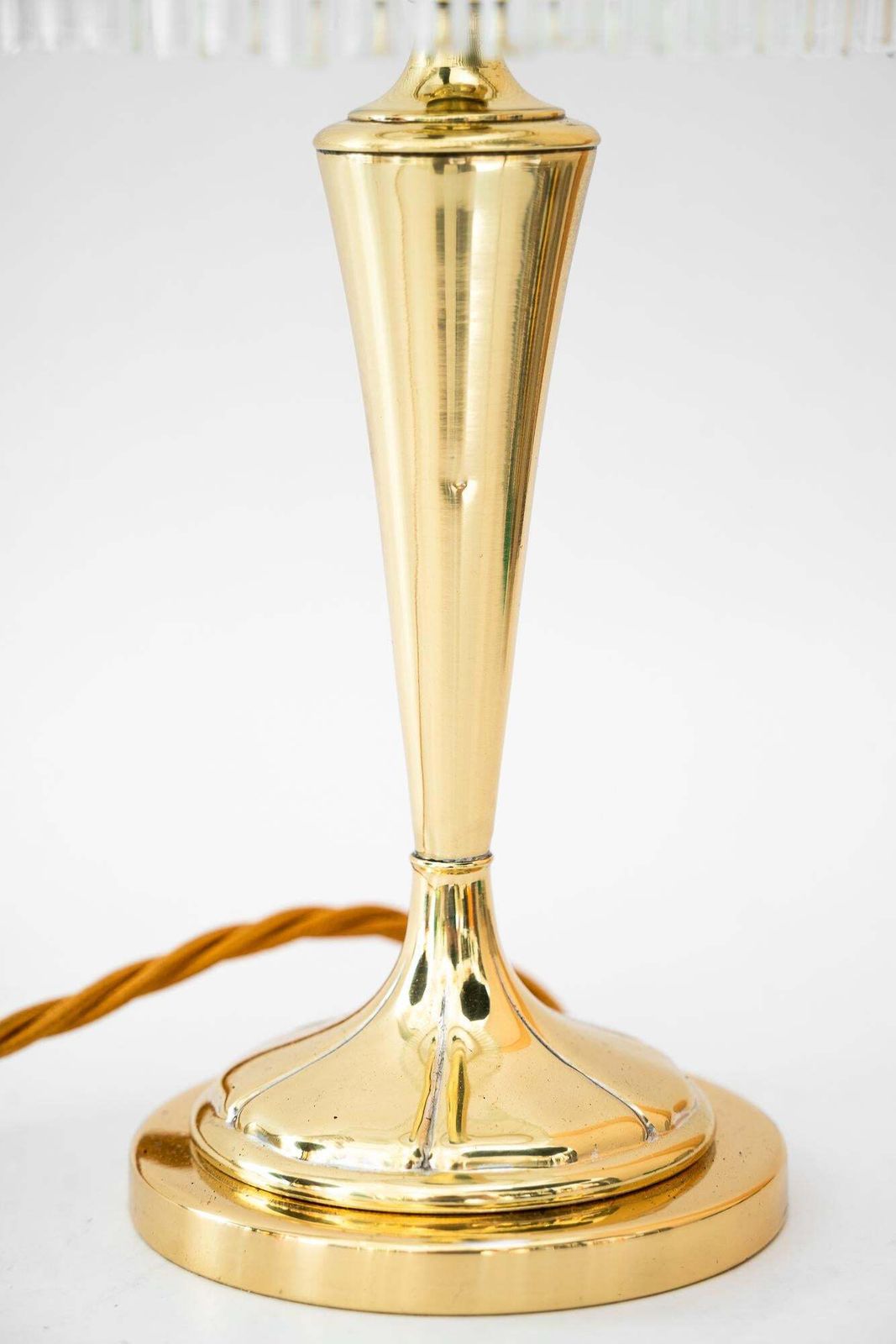 Art Deco Table Lamp With Palme Koenig Glass Shade And Glass Sticks Vienna 1920s photo vinterior