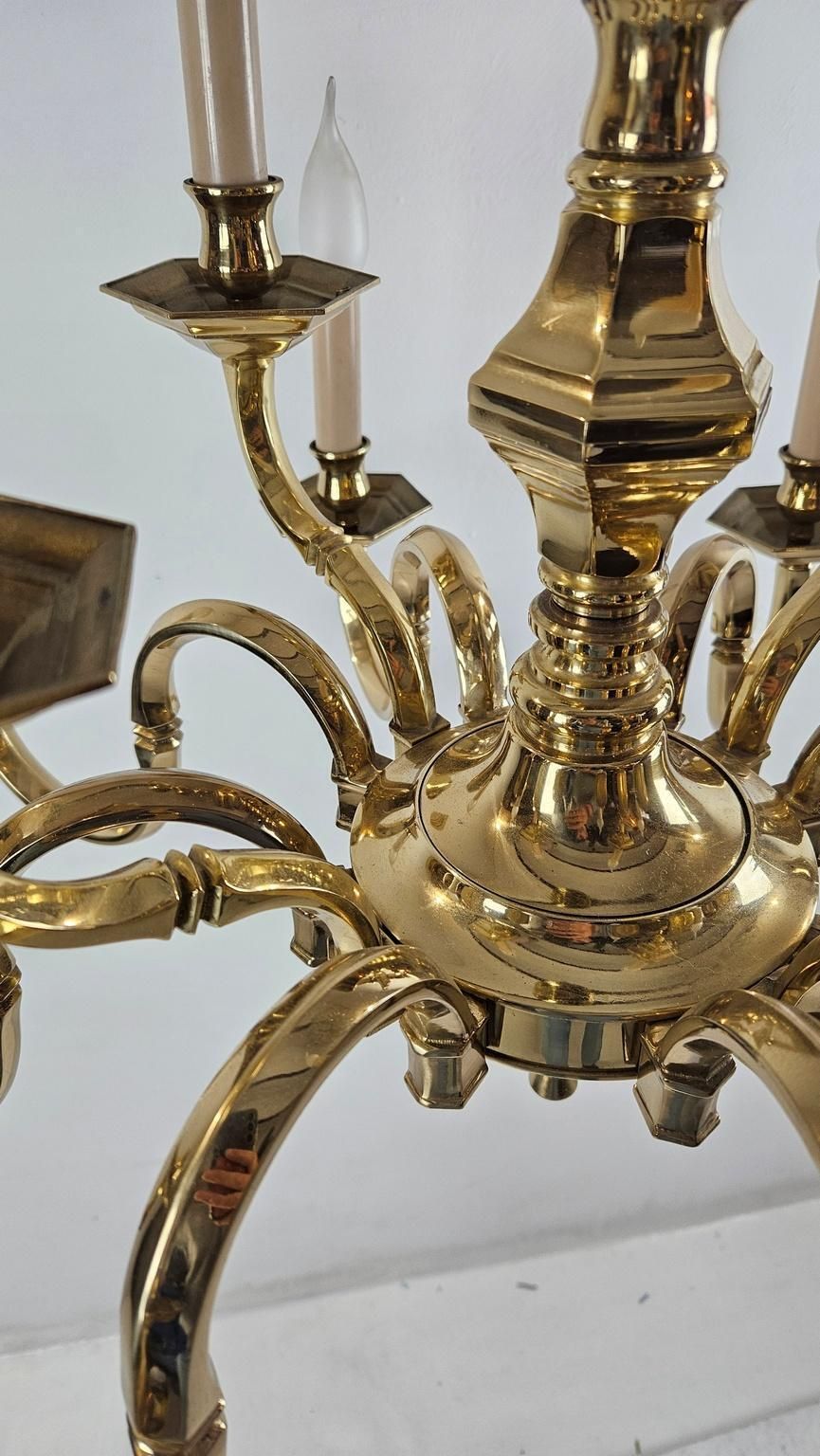 Italian Brass Chandelier By Art M.D., 1980s–1990s photo Lighting