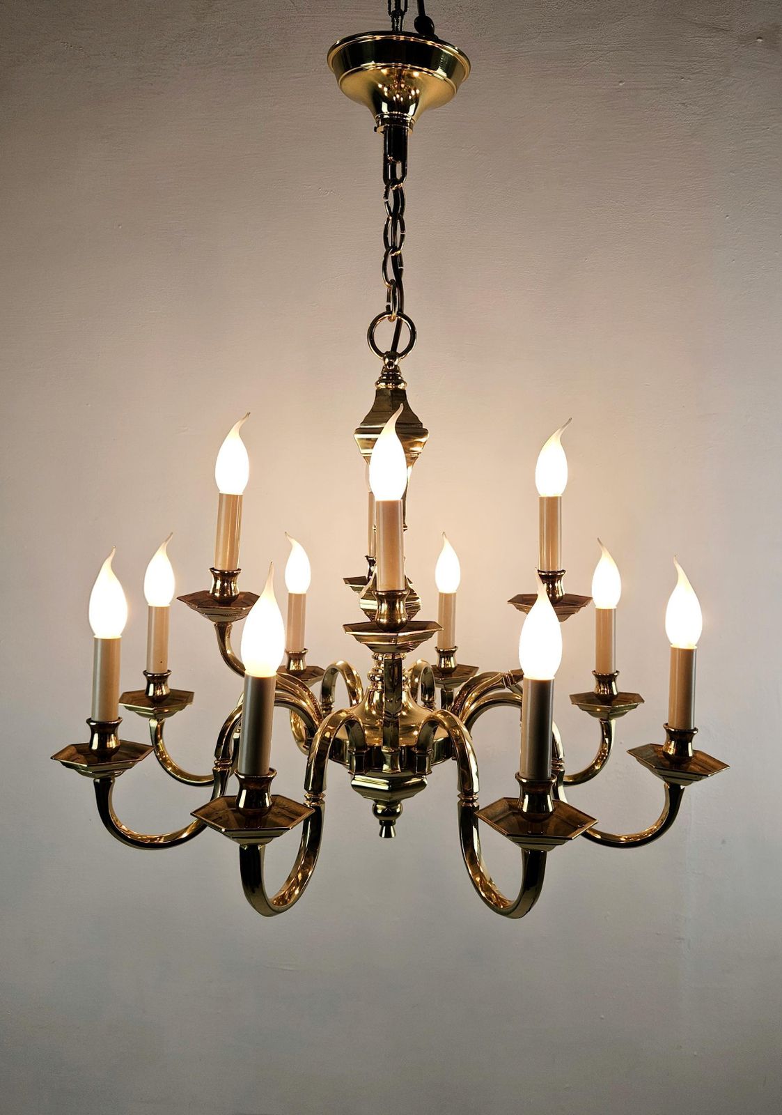 photo furniture Italian Brass Chandelier By Art M.D., 1980s–1990s