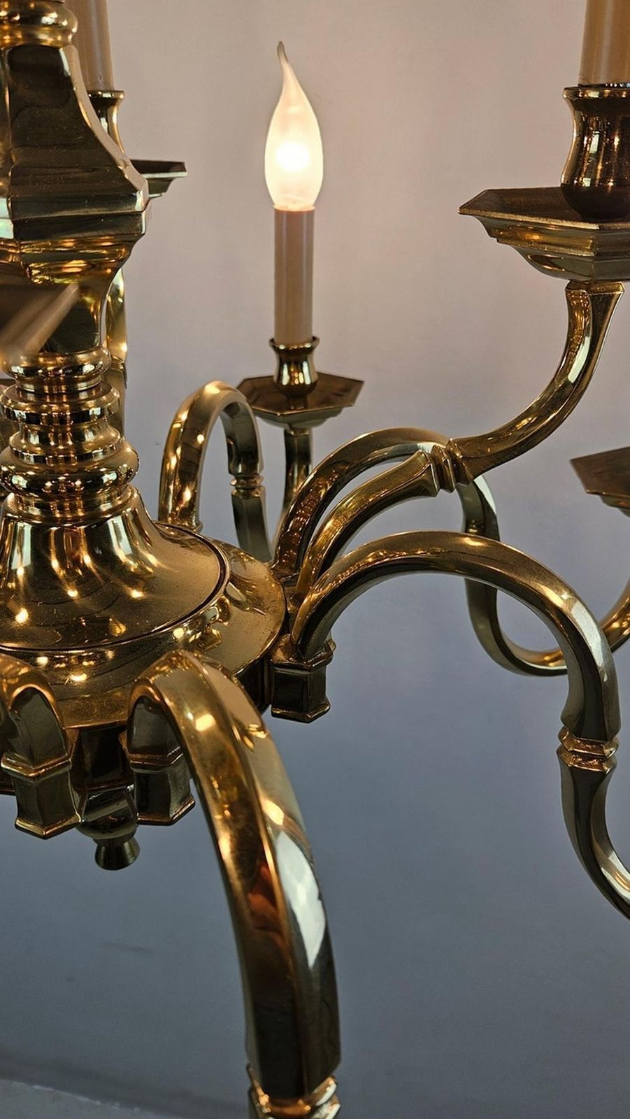 Lighting Italian Brass Chandelier By Art M.D., 1980s–1990s photo