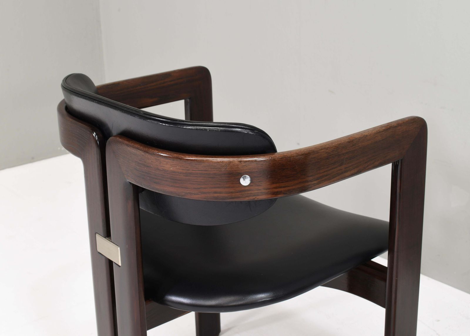 Furniture Pamplona Chairs By Augusto Savini In Black Leather   Italy, 1965, Set Of 3 photo