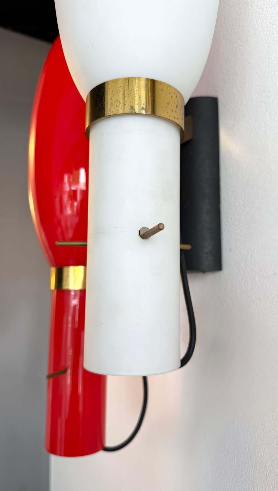 photo furniture Pair Of Sconces Brass And Glass By Stilnovo. Italy, 1950s